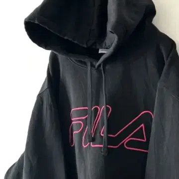 올드 휠라 FILA 자수 맨투맨 후드티 XL 블랙 블랙 구제 의류