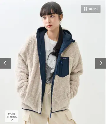 미사용 새상품 파타고니아 리버서블 레이디 프레디 후디 보아 XL