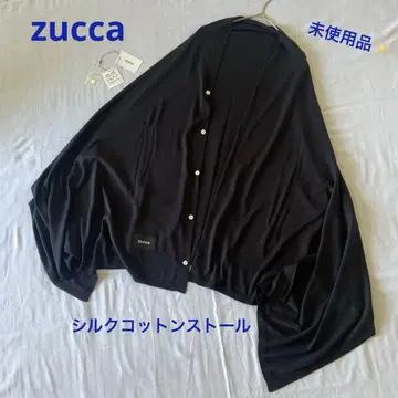 [새상품] zucca 주카 2way 대형 실크코튼 스톨 블랙 컬러