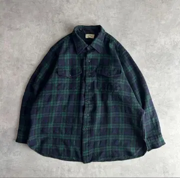 90s L.L.Bean 울 셔츠 USA 블랙워치 타탄