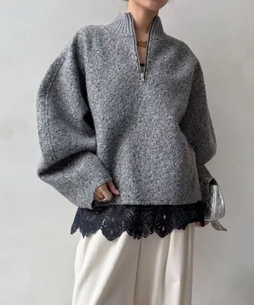 DOUDOU 하프 지퍼 푸들 풀오버