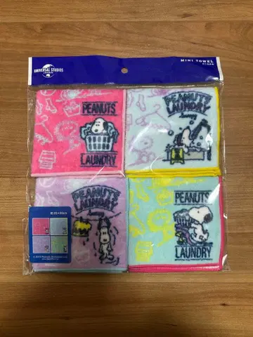 스누피 미니 타월 4개 세트 유니버셜