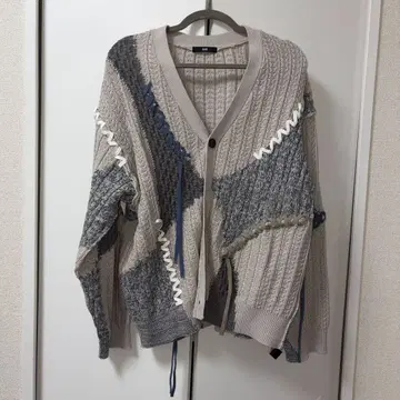 HARE 하이 믹스 스티치 니트 가디건 그레이 16 완판템