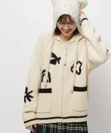 niko and - 아트 모티브 ZIP 가디건