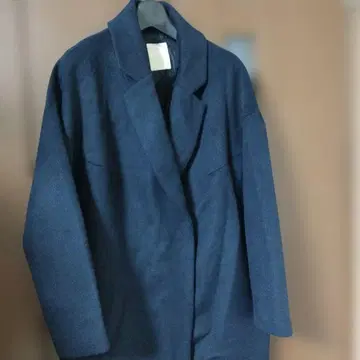 컨디션 최상 다크 네이비 울 혼방 롱 코트