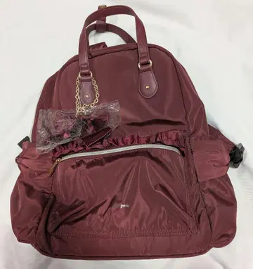 아오키 미사코 씨 시마무라 콜라보 나일론 백팩 빨간색