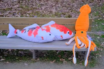 잉어와 오징어 봉제 인형 BIG ~80 cm