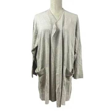 JURGEN LEHL 실크 가디건 가운 겉옷 롱 베이지