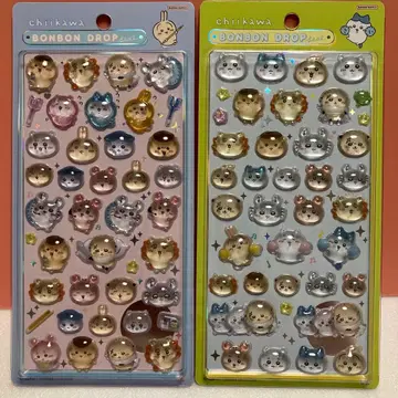 치이카와 (먼작귀) 모자 꽁지 드롭 씰 2점 (모두 니코니코 모두 포즈)