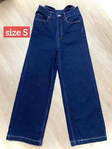 리젝시 RESEXXY 백리본 데님 팬츠 S 와이드 데님 팬츠