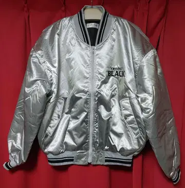CRYSTAL BLACK 바시티 자켓 스카잔 블루종 실버