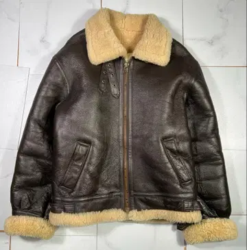 최고급 무스탕 B-3 천연 가죽 플라이트 자켓 양가죽 빈티지 XL