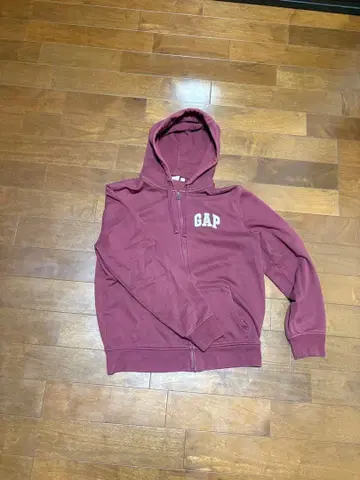 GAP 버건디 크림슨 컬러 풀 집업 후드티 구제 의류