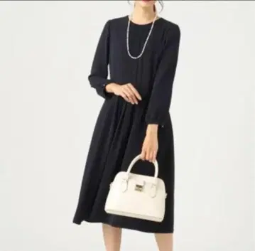 any SiS [세탁 가능] 레이디 노블 턱 원피스 네이비 계열