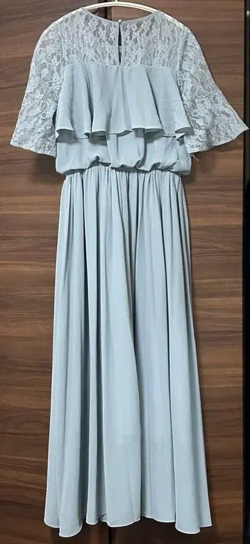 DRESS+ 블루 그레이 프릴 드레스 S