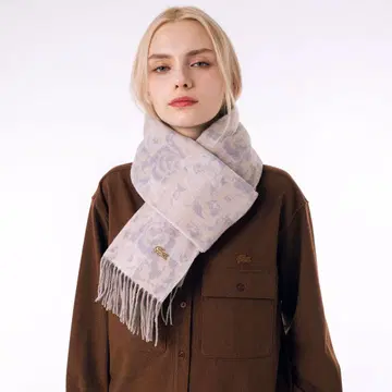 LACOSTE 플라워 자카드 스톨