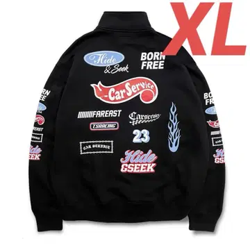 HIDEANDSEEK x CarService 하프 집 스웨트