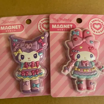 당일 발송 산리오 하라주쿠 마이멜로디 쿠로미 마그넷 2개 세트