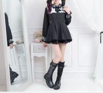 새상품 최상급 24.5cm 유메텐보 디어마이러브 하트 버클 롱 부츠