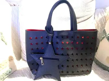 네이비 토트백 별 모양 파우치 포함