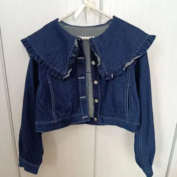 프릴 칼라 데님 자켓 merry jenny