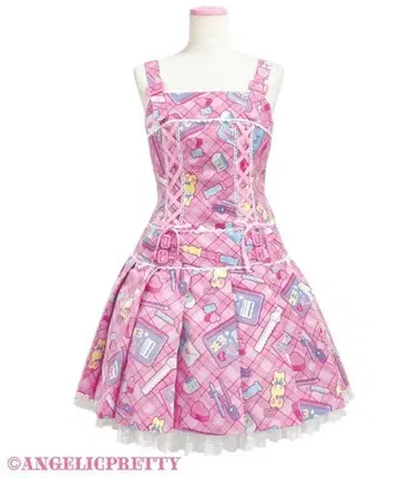 Fancy Stationery 로우웨스트 오버롤 스커트