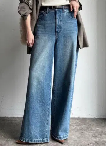 DouDou 36 M 사이즈 상당 와이드 데님 9호 코튼 와이드 팬츠