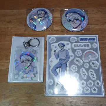 나기 세이시로 Soap bubbles 캔뱃지 & 키링 4점 블루 록