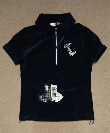 [선착순 최상 컨디션] 블랙 앤 화이트 여성용 골프 셔츠 M 벨로아 원단