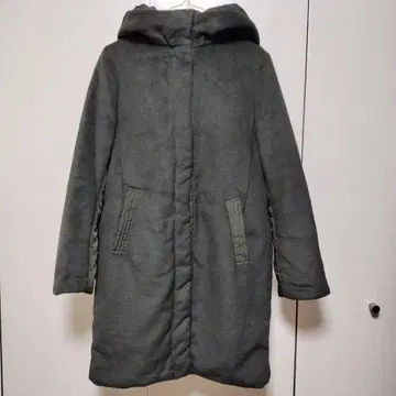 COMME CA ISM 이소재 솜 코트 L 다크 그린