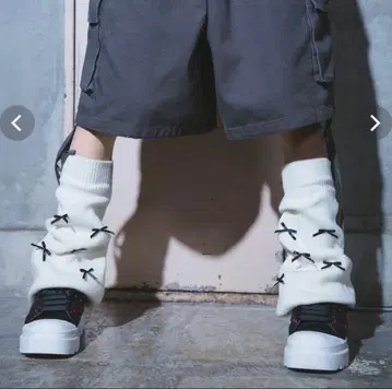 Hauls 헐렁헐렁! 리본 레그 워머 화이트