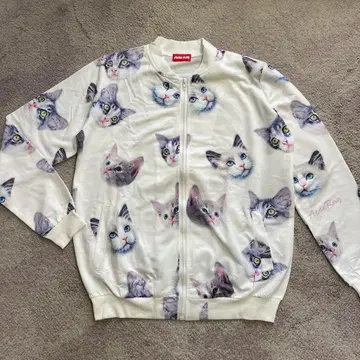 [ 미사용 ] ACDC RAG 고양이 무늬 블루종 하라주쿠 스타일 완판템