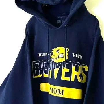 프리덤 허리 BEAVERS 맨투맨 후드티 L 네이비 컬러 구제 의류