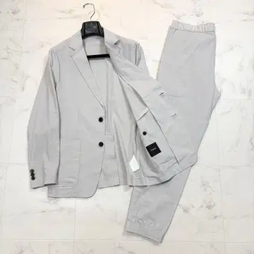 새상품급 띠어리 현행 택 셋업 수트 린넨 옅은 그레이 M