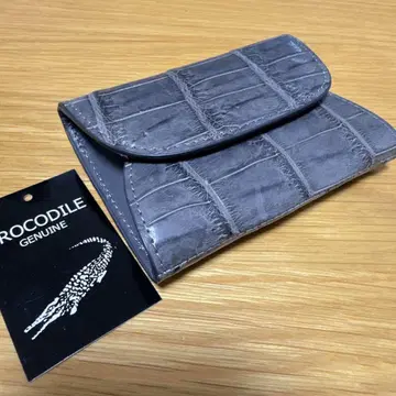 [ 미사용 ] 크로커다일 코인 케이스 동전 지갑 그레이