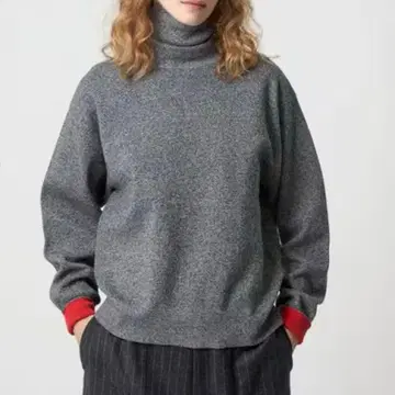 새상품 6(ROKU) 코튼울 밀라노 리브 터틀넥 니트