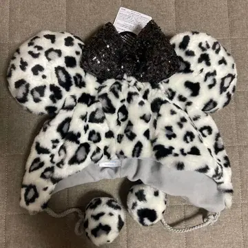디즈니 레오파드 무늬 미니 팬캡 화이트 그레이 화이트 택 포함