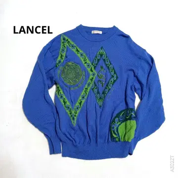 란셀 울 100% 디자인 니트 자수 빅 스웨터