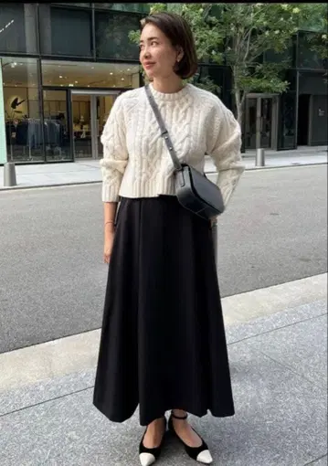 OHGA 플레어 스커트 네이비 M 새상품급