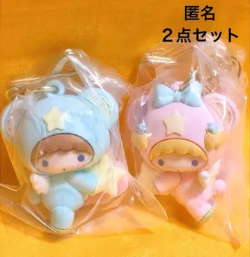 리틀트윈스타 별이 빛나는 밤의 엔젤 시크릿 키링 2종 세트