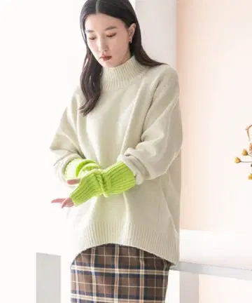 [ LOWRYS FARM ] 긴팔 니트 아이보리 하이넥 터틀넥