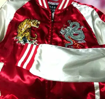 경화수월 용 호랑이 스카잔 M 빨간색