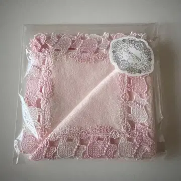 치카자와 레이스 타월 손수건 돼지에게 진주 핑크