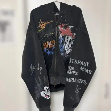 jeunife 블랙 크롭 그래픽 후드티 미키마우스