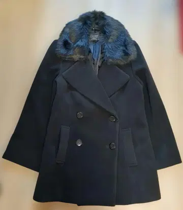 스나이델 블랙 울 더블 브레스트 피코트 프리 사이즈