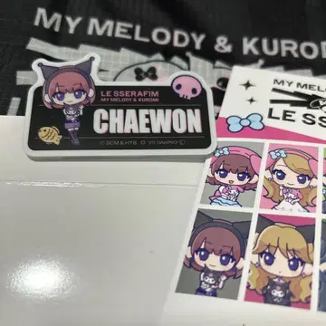 LESSERAFIM 채원 쿠로미 아크릴 네임 배지 훼미리마트