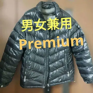 블랙 광택 퀼팅 다운 자켓