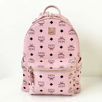 [ 새상품급 ] MCM 사이드 스터드 백팩 핑크