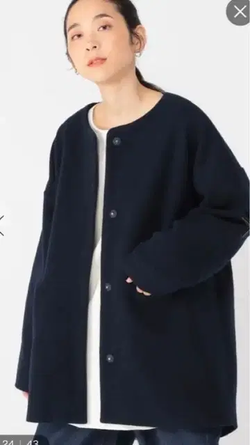 스튜디오 클립 natural by clip 울 혼방 노카라 코쿤 코트