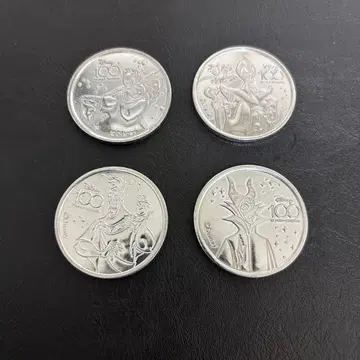 캘리포니아 디즈니 100주년 기념 코인 빌런 4개 세트